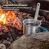 TiTo Titanium Spork and Spoon Long Handle Ultralight Camping Flatware view 3