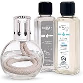MAISON BERGER Lampe Berger Starter Kit, Round Lamp + 2 Refills | Round Lamp Starter Kit, 2 x 250 ml Refills (Ocean Breeze &amp; So Neutral), Helps Neutralize Odors, Made in France