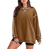 Zeagoo Women's Sweatshirts Long Sleeve Crewneck Pullover Tops 2025 Fall Winter Trendy Side Zip Going Out Hoodies