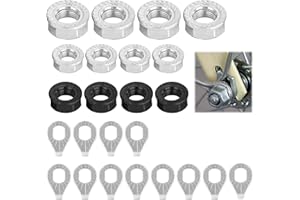 YENOVO Bike Nuts and Safety Washers, 24 Pcs 3 Sizes M8 M9.5 M10 Bicycle Axle Nuts Kit, Bike Wheel Nuts with Washers for Front Rear Wheel of Road Mountain Bike