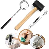 MGGi Coconut Opener Stainless Steel Set of 3,Young & Mature Coconuts Opening Tool Kit for Meat Removal with Hammer & Stainles