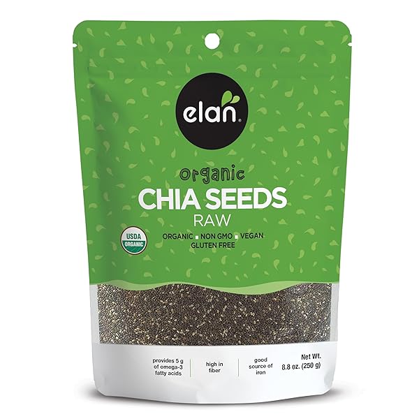 ELAN ORGANIC CHIA SEEDS, 8.8 OZ, NATURAL RAW...