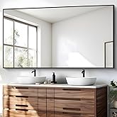 BONEWEI Bathroom Mirror,30x60 inch Large Wall Mirror for Bathroom Wall Mounted Black Rectangle Corner Mirrors,Black Bathroom Mirror for Living Room,Farmhouse,Bedroom Entryway,Horizontal/Vertical