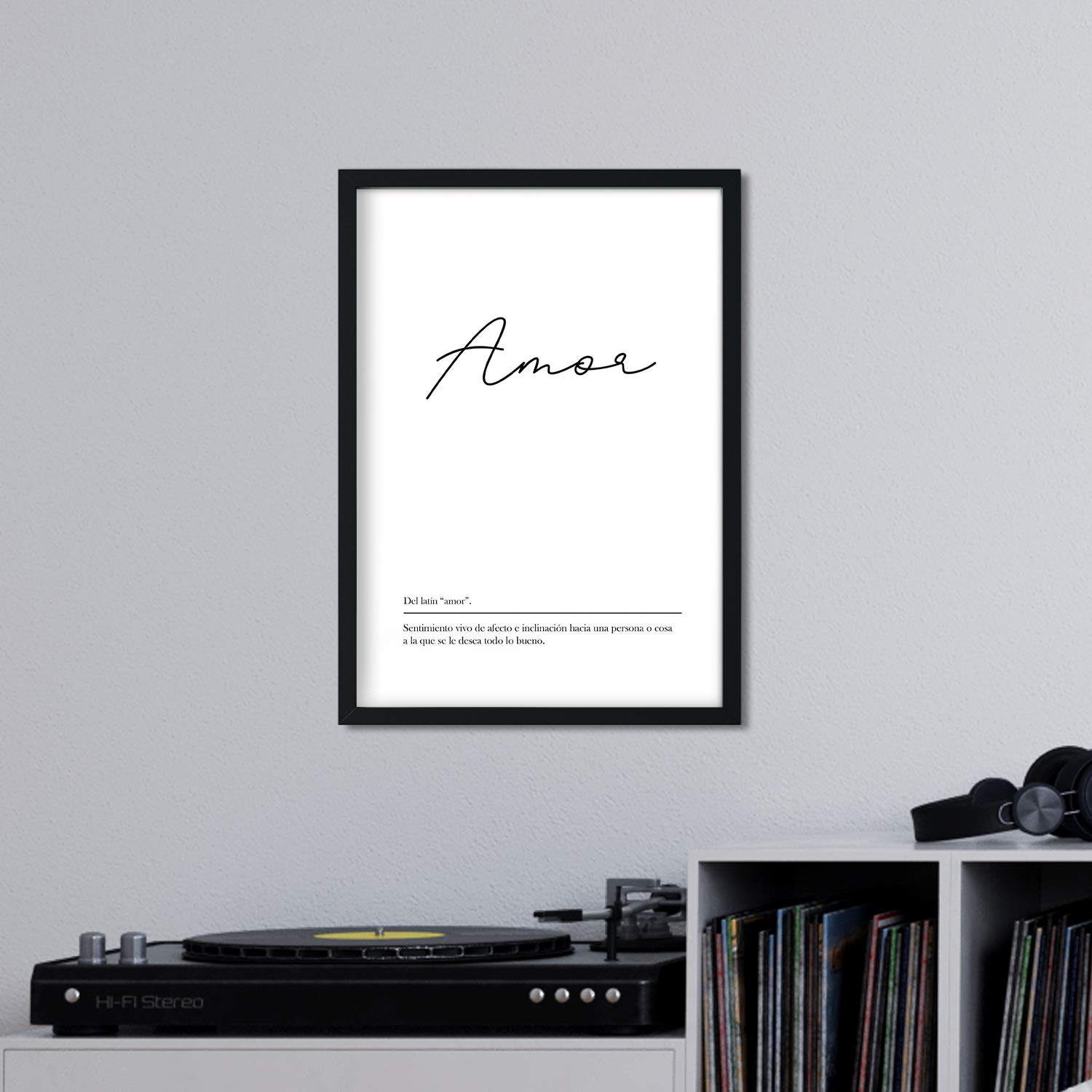Nacnic Lmina con la definicin de la palabra Amor en tamao A4 sin marco con fondo Blanco nrdico