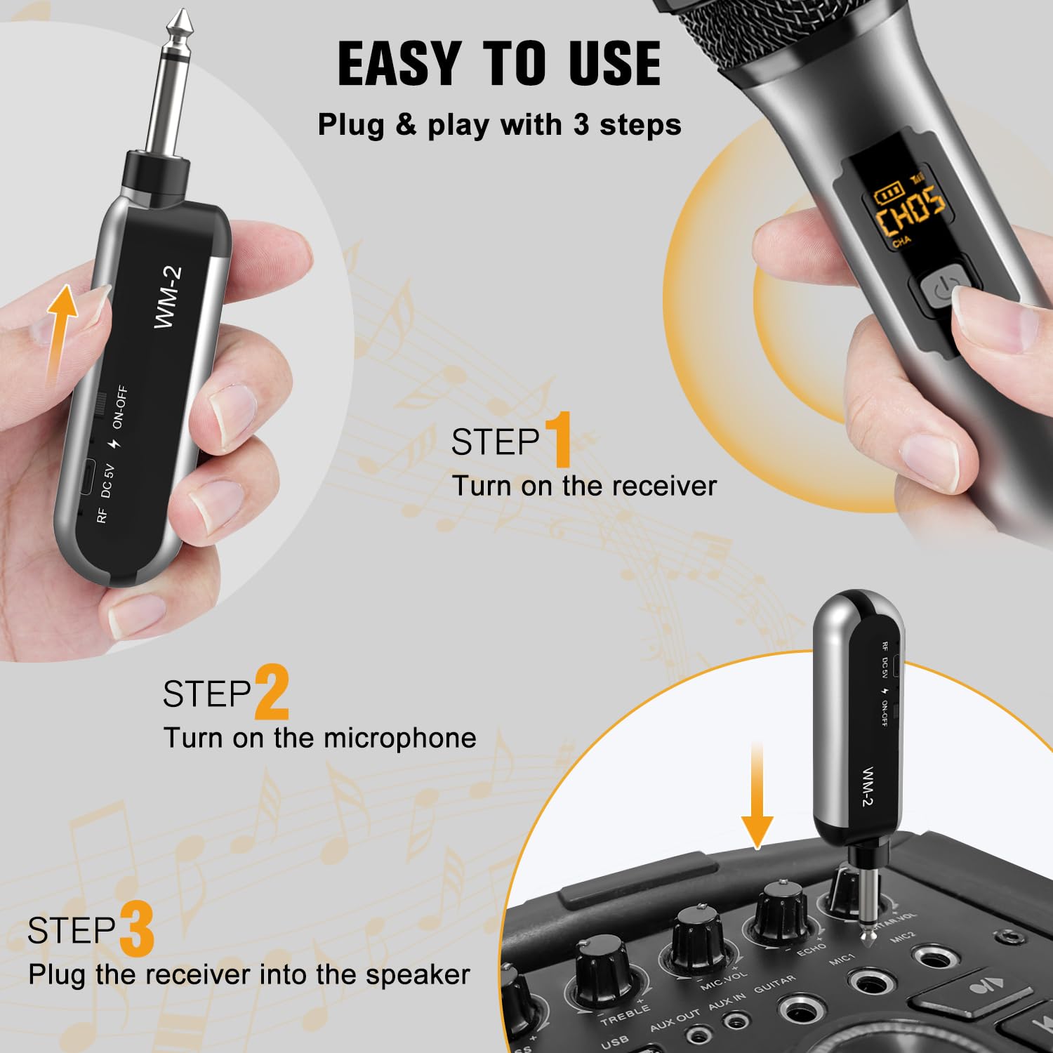 Mua VeGue Wireless Microphone, UHF Cordless Dual Handheld Dynamic Mic