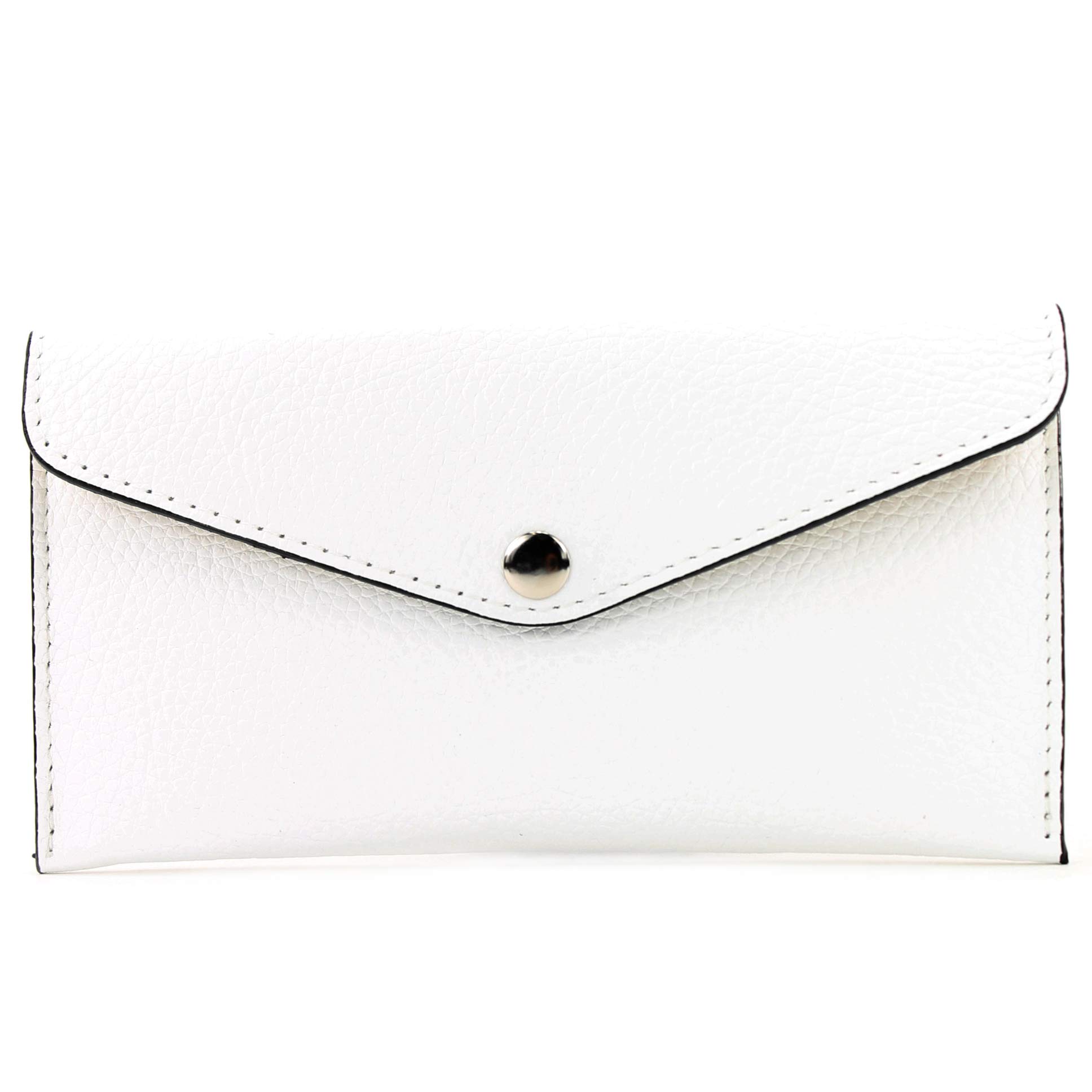modamoda de - P03 - Italian women wallet, real leather, long, Colour:White