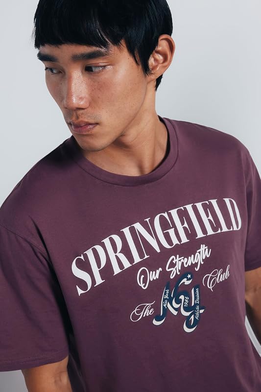 T-shirt com o logótipo, Vinho, M