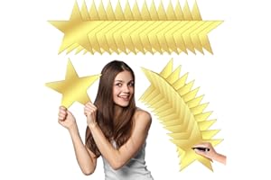 DP BOUTIQUE 48 Pcs 11 Inch Gold Star Cutouts, Double Printed Paper Stars Stickers for Classroom, Party, Bulletin Board, and Christmas Decoration Supplies Birthday