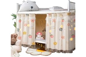 Navhao 2 Panels,Bottom Bunk Bed Curtains Cloth Breathable Bed Canopy Students Curtain Shading Nets for Single Bed