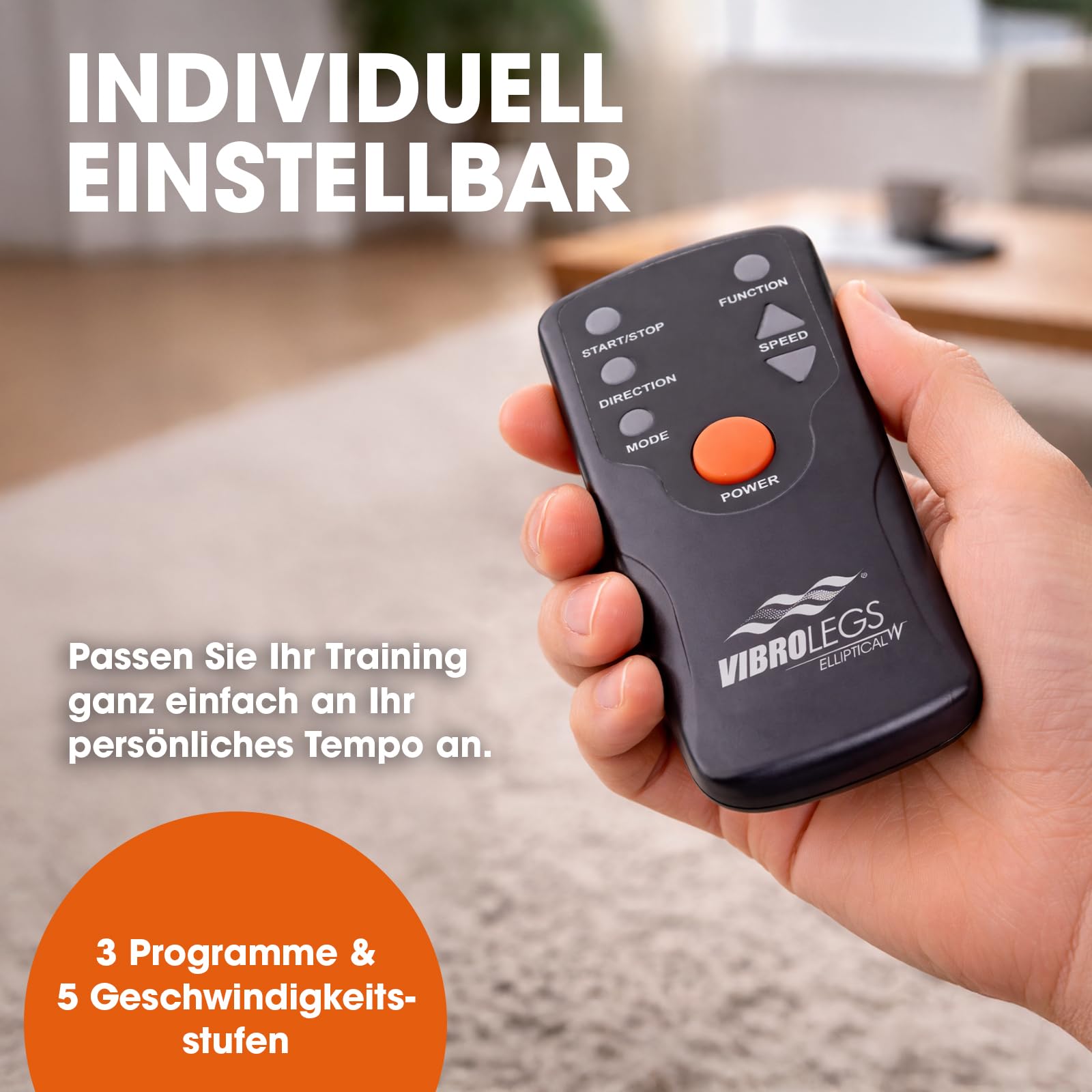 Vibro Legs Elliptical - motorisierter Heimtrainer & Beintrainer für Zuhause - Pedaltrainer für Bewegung im Sitzen - fördert Durchblutung & Fitness - leises Trainingsgerät - Ellipsentrainer elektrisch 5