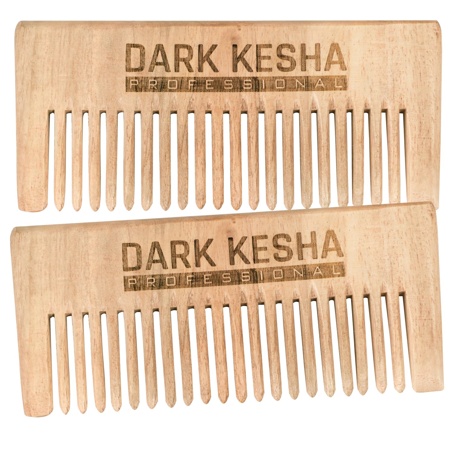Dark Kesha Eco-Friendly Natural Neem Wooden Wide Tooth Comb For Women & Men | For Healing Benefit & For Healthy Hair Massage(Anti Dandruff, Anti Hair Fall & Frizz Free Hair)