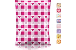 Metronic Poly Mailers 10x13 Inch 100pc Shipping Bags for Clothes,Self Adhesive Shipping Envelopes for Small Business,Waterproof Mailers Poly Bags for Shipping,Packaging Mailing Bags Pink Checkered