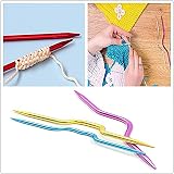 IRYNA 12Pcs Knitting Cable Needle Twist Curved Aluminum Yarn Holders view 4