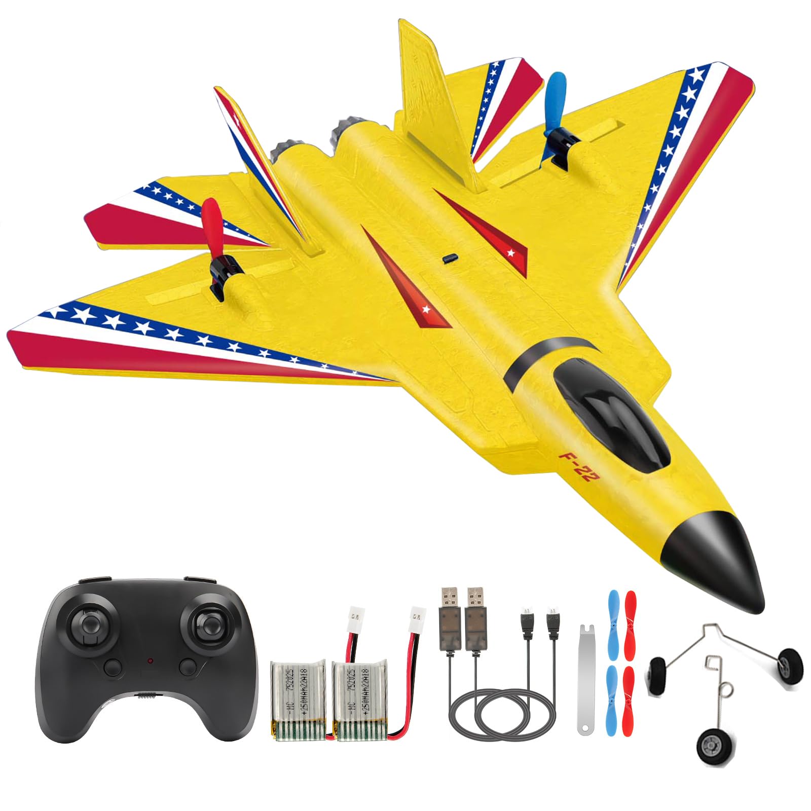 Photo 1 of ***MISSING CHARGER*** ANTSIR RC Plane F22 Raptor, Durable Foam Remote Control Airplane 2.4GHz with Smart Gyro/LED Lights/2 Rechargeable Batteries, RC Jet Glider Toy Gift for Kids Boys Girls Adults
