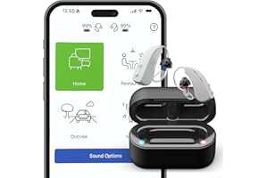 SONIFY HEARING Mach II Pro Wireless OTC Hearing Aids for Seniors | Rechargeable | Stream Calls | Bluetooth for iOS Android |Nearly Invisible |USA Customer Service | FSA HSA Eligible (Glacier)