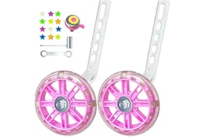 DDJKCZ Training Wheels Flash Mute Wheel Bicycle Compatible for Bikes of 12 14 16 18 20 Inch