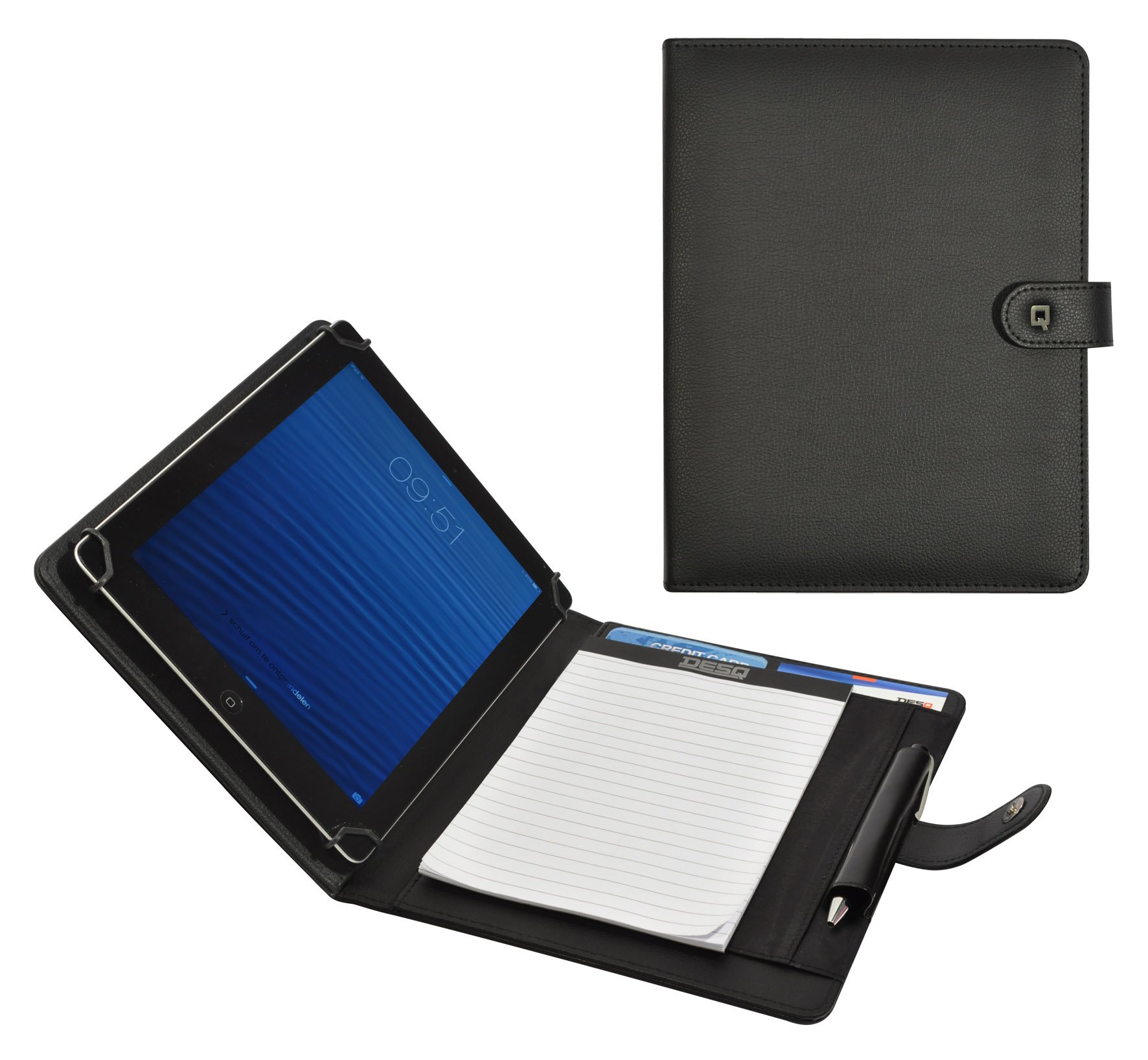 Desq Writing case - tablet case | universal holder 7-10.4 inch | magnetic closure | pen holder | slim Dutch design, 3688, black
