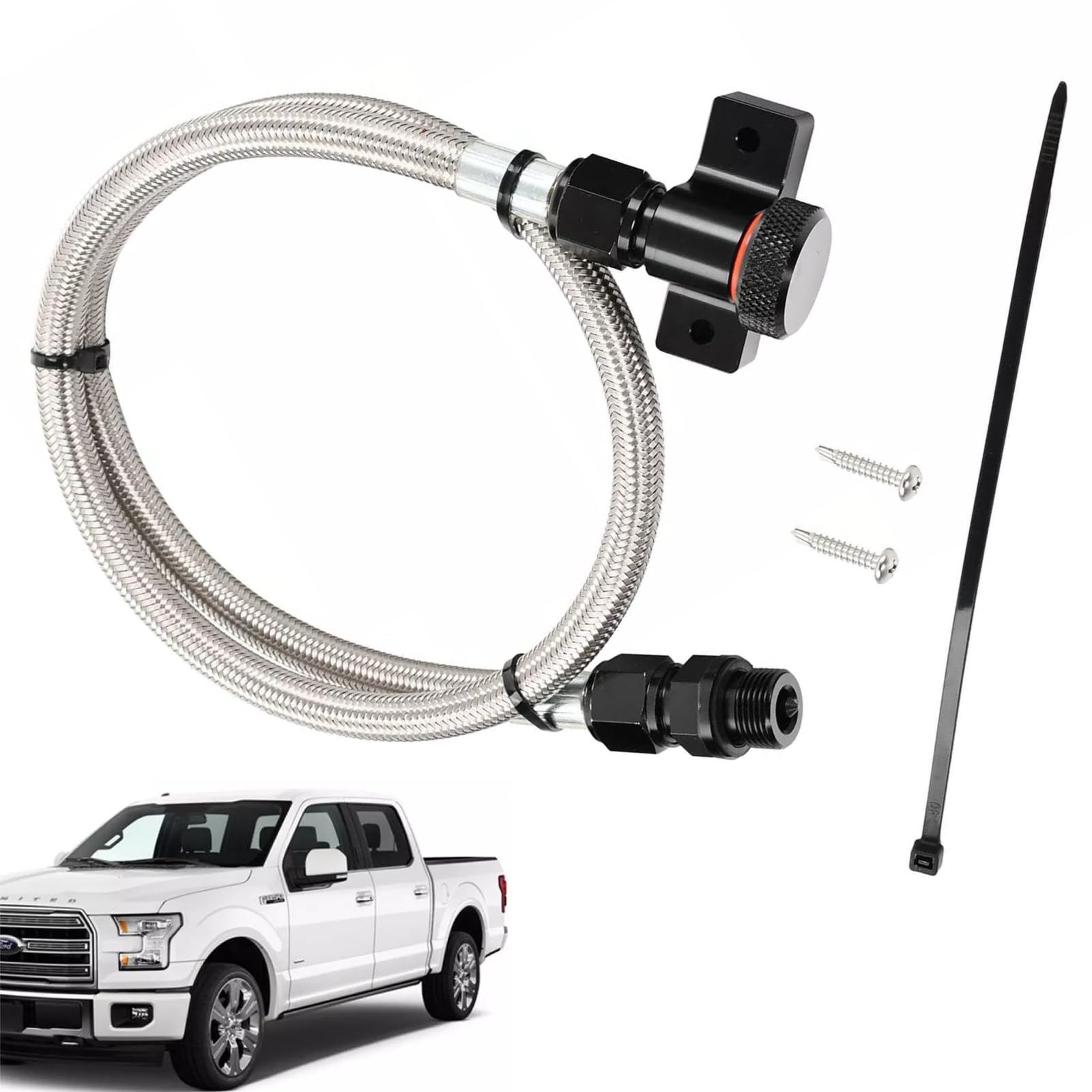 Photo 1 of Billet Aluminum Braided Automatic Transmission Fluid Locking Dipsticks & Tube 22200 Fit for Ford 2010-2017 F-150 with 6R80, 10R80, 4R70E and 4R75E transmissions Trucks