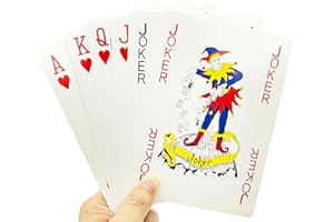 QkonkgnS 5X7 Inch Large Jumbo Playing Cards, Giant Deck of Cards Games for Families Casino Party Decorations Oversized Professional Poker Cards