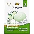 Dove Beauty Bar Soap Cool Moisture Cucumber & Green Tea Scent, 2 Bars for Refreshed Skin, Leaves Skin Refreshed 3.75 oz