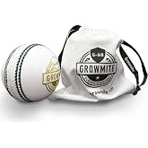 Growmite Leather Cricket Ball 156g 5.5oz, 4-Piece for Practice &amp; Training | 4-piece hand-stitched leather cricket ball with raised seam for practice and training