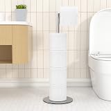 niffgaff Freestanding Stainless Steel Toilet Roll Holder with Heavy Base