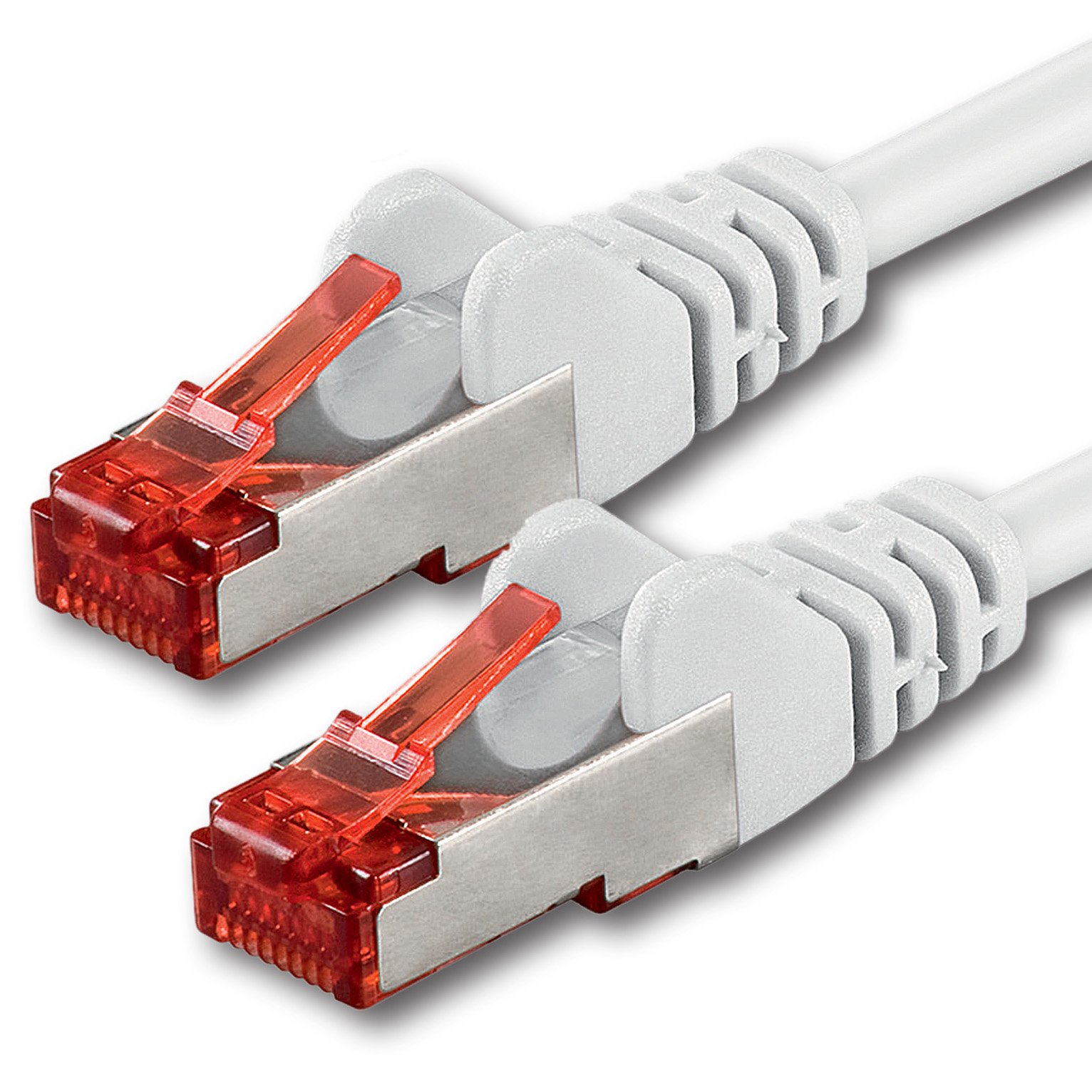 1aTTack.de 1x 2m - Cat 6 network cable patch cable Cat6 RJ45 SFTP - white