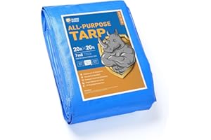GUARD SHIELD Blue Tarp Waterproof 20x20 Feet Medium Duty All Purpose Poly Tarps Cover 7mil