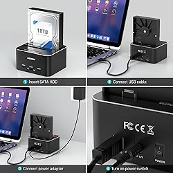 FIDECO Hard Drive Docking Station, USB 3.0 Aluminum
