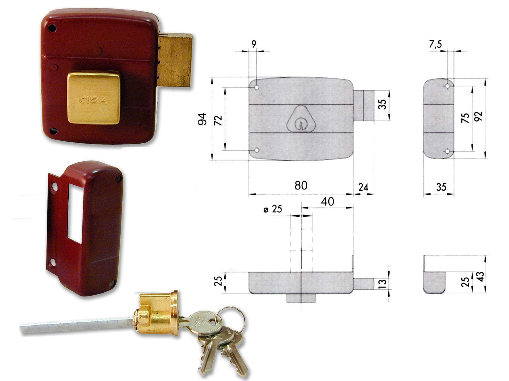 Cisa 0920228 50130-40-1 Lock Apply Detached Cylinder Right