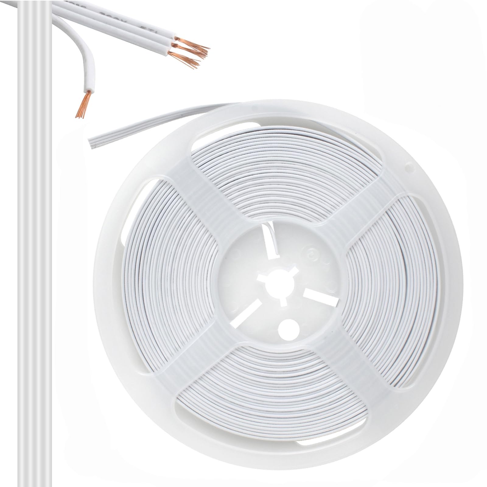 VIPMOON 4 Pin RGB LED Strip Extension Cable, 10M/32.8ft White LED Strip Extension Wire for RGB 5050 3528 LED Strip Lights, 22AWG