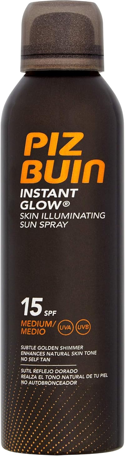 Piz Buin Instant Glow SPF 15 150ml Sun Protection Shimmer Spray