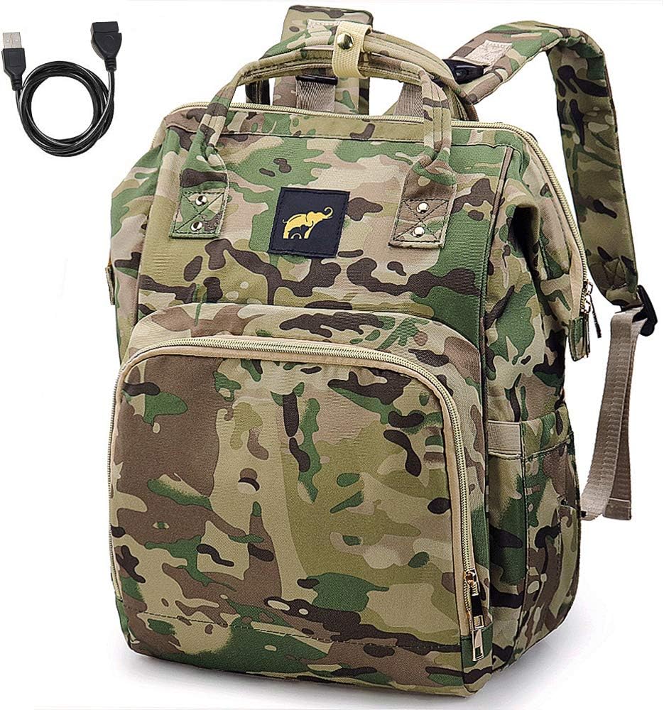 Diaper Bag for Men Dad Camo Nappy Bag Backpack Large Canvas Waterproof