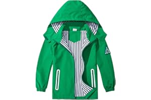 IjnUhb Waterproof Hooded Jacket for Boys Girls,Kids Raincoats Outdoor Windbreaker Dinosaur Rain Jacket