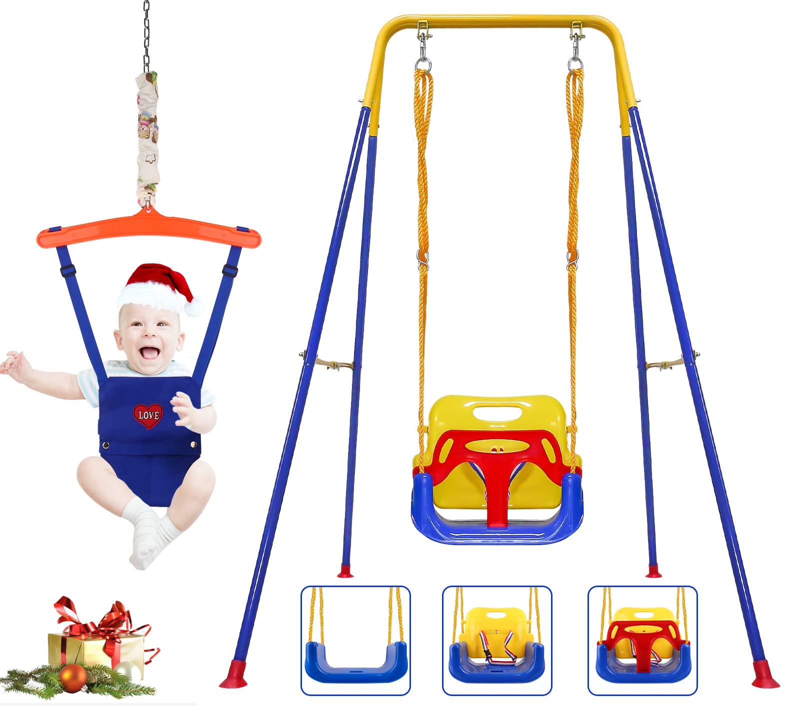 Mua 3in1 Toddler Swing Set and Baby Jumper, Baby Swing with Bouncers for Indoor Outdoor Play