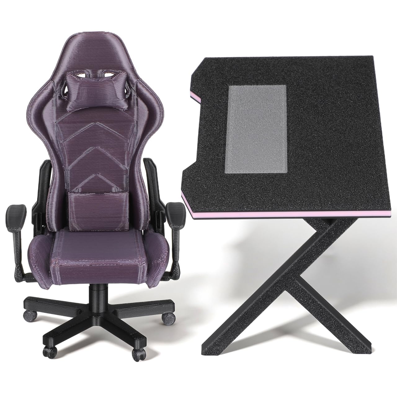 UKCOCO Miniature Gaming Desk Chair 1:12 Scale Dollhouse Furniture Accessories Computer Chair Model for Collectors Diy Crafts And Photography Black