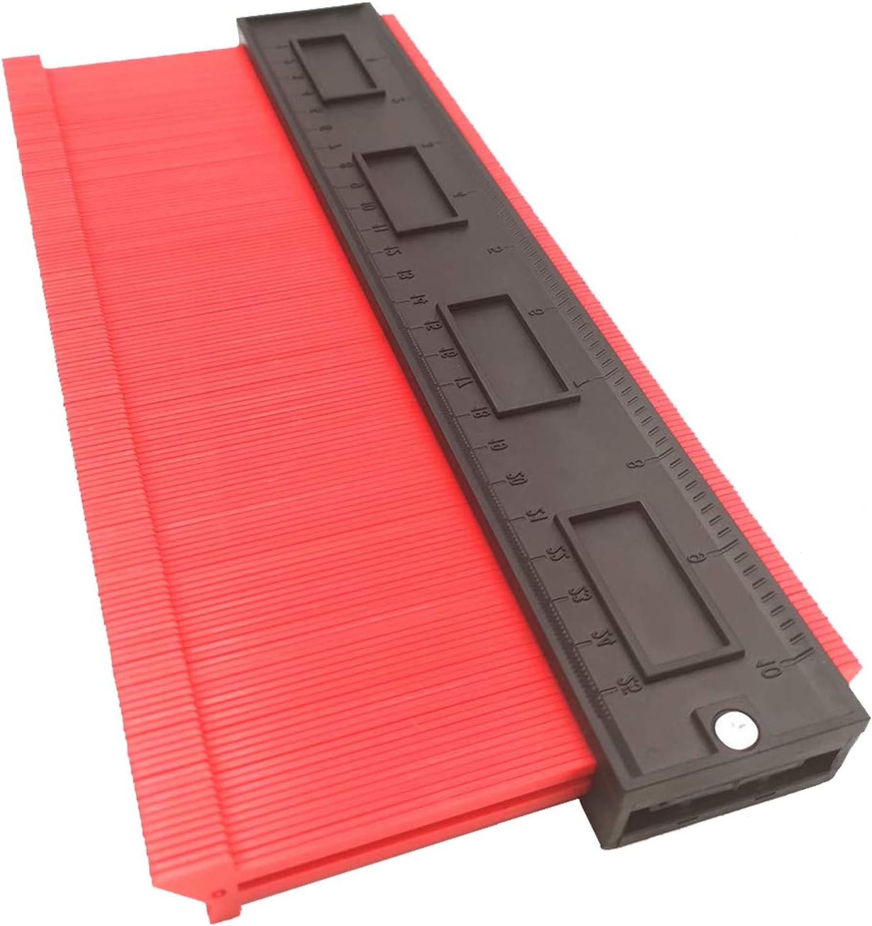Awefrank Contour Gauge Duplicator 10 Inch Profile Gauge Shape Duplicator Copying Tool Pots Making Tool for Perfect Fit and Easy Cutting (Red-Large)