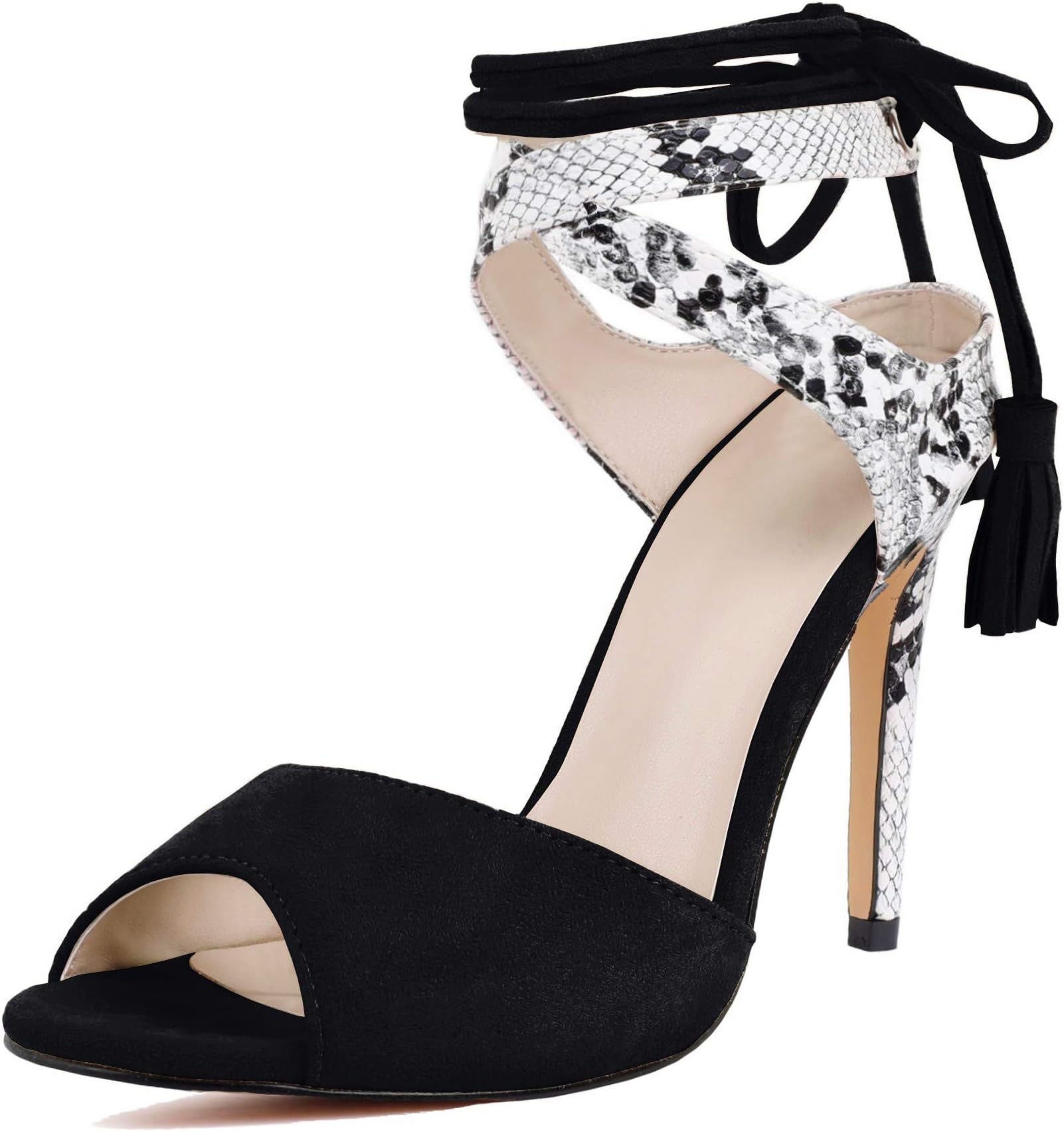 Womens Peep Toe Platform Heels Sandals Lace Up Tie Sexy Stilettos Dress Pumps Shoes