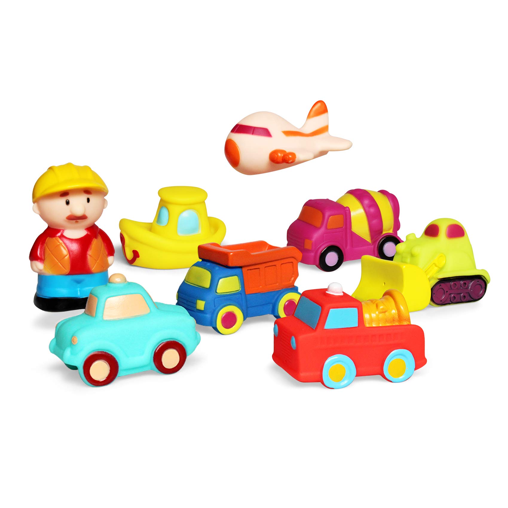 Bath Toys Floating Bath Vehicle Toys(8PCS),Baby Soft Bath Time Toys,Bathtub Learning Bath Car Toys and Bathtub Truck Toys for Toddlers