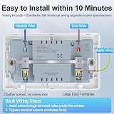 RICOKEY Double Plug Socket USB Switched Wall Socket 2 Gang 3.1A 15.5W White view 3