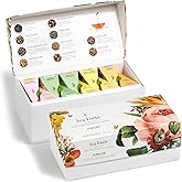 Tea Forte Premium Presentation Box Gift Set Sampler, 20 Count, Assorted Blends Individually Wrapped Handcrafted Pyramid Infuser Bags, Jubilee Tea