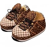 CUZUDIN Sneaker Slippers for Women Men, Non-Slip House Plush Slippers Comfy Warm Indoor Outdoor Fluffy Shoes Unisex One-Size