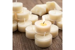 MOSROAD Natural Beeswax Tealight Candles White, 16 Packs, Pure Beeswax Tea Candles in Clear Cup, Organic Ivory Small Tea Light Candles with 4 Hours Clean Burn Time, Soy, Paraffin, & Fragrance Free