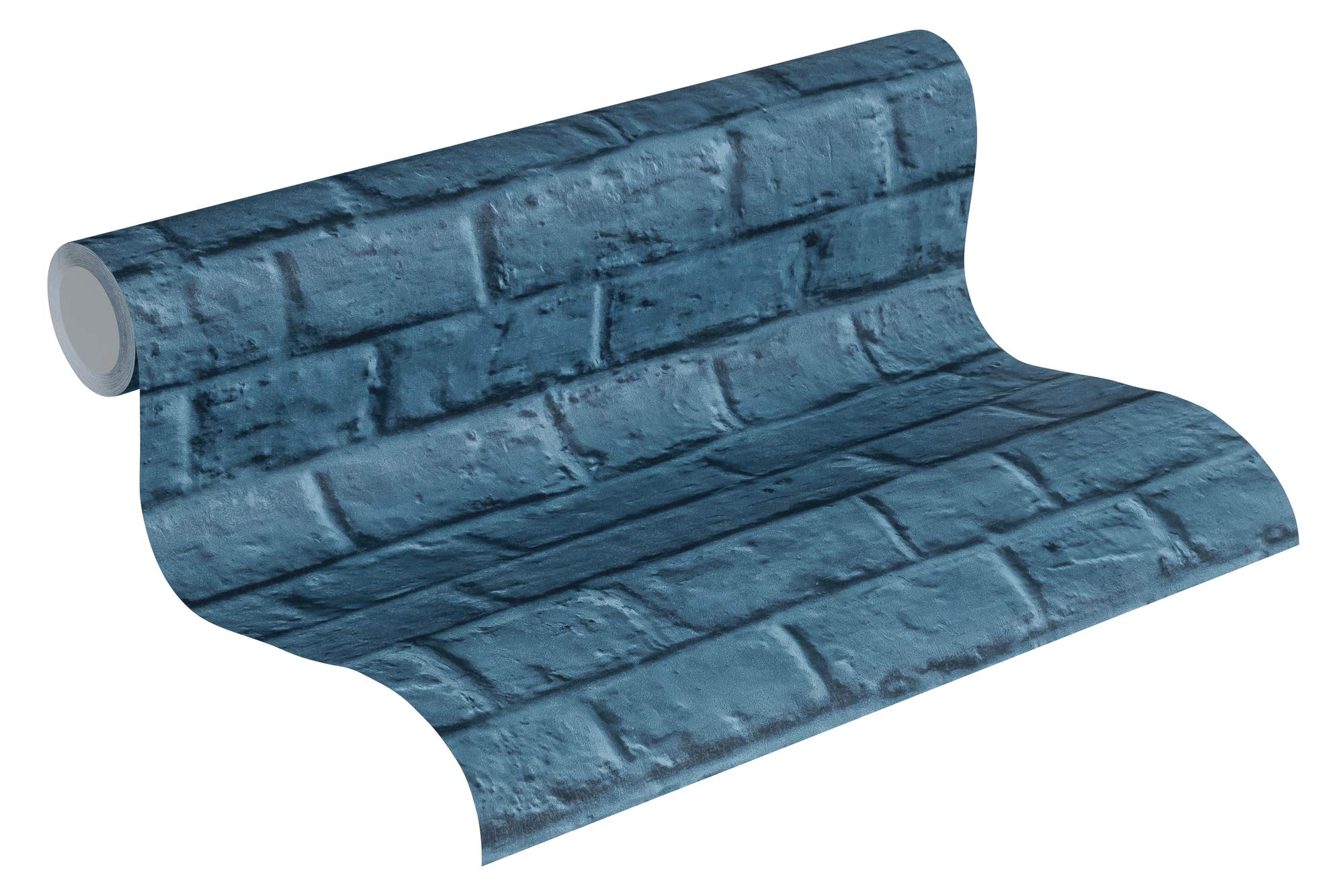 Livingwalls Brick Wallpaper Metropolitan Stories Non-Woven Anke & Daan - Amsterdam 10.05 m x 0.53 m Blue Made in Germany 369123 36912-3