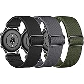 TUCOMO 3 Pack Stretchy Nylon Watch Bands Compatible with Amazfit Bip 6/Bip 5/GTR 4/ GTR 3 Pro/GTR 3/GTR 2/GTR 2e/GTR 47mm, 22mm Loop Elastic Straps for Amazfit Balance/Cheetah Men Women