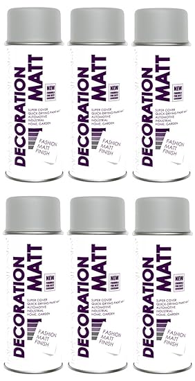 Fahrzeugteile Hoffmann 6er Sparpack DC Lackspray matt 400ml nach RAL freie Farbauswahl (6 Dosen in lichtgrau MATT RAL 7035)