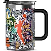 Hydrapeak x WNBA Officially Licensed All-Team 18oz Insulated Coffee Mug with Flip Lid and Handle for Travel, Cold/Hot, Stainless Steel Coffee Cup Insulated, BPA-Free Double Walled, Tea Mug