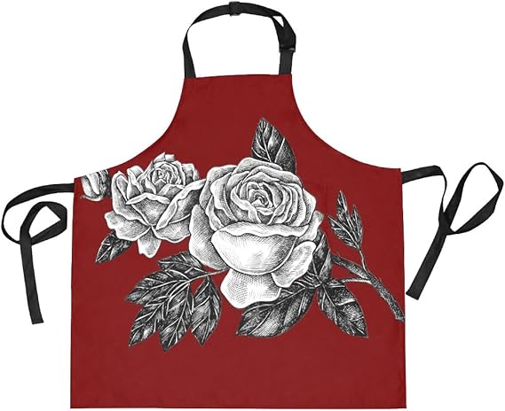 Amazon Co Jp エプロン H型 撥水 75cm 首かけ ボーダーバラ ピンク薔薇 シンプル 丈夫 ポケット付き 女性 男性 男女共用 子供エプロン Kids キャラクター 服 ファッション小物