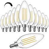 SHINESTAR Dimmable E12 Candelabra LED Light Bulbs, 60W Equivalent, 5.5W B11 Vintage Chandelier Light Bulbs, 2700K Warm White,