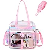 MOONBABY Clear Bag for Stadium Events, Clear Transparent Tote Bag with Detachable Strap for Sports, Concert, Work,Travel